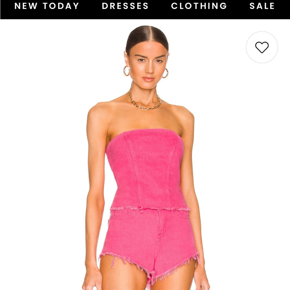 Superdown Pink Strapless Top